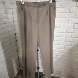 Raphaela by Brax Ladies Size 46R (US - 16R) Tan Wool Blend Straight Leg Pants
